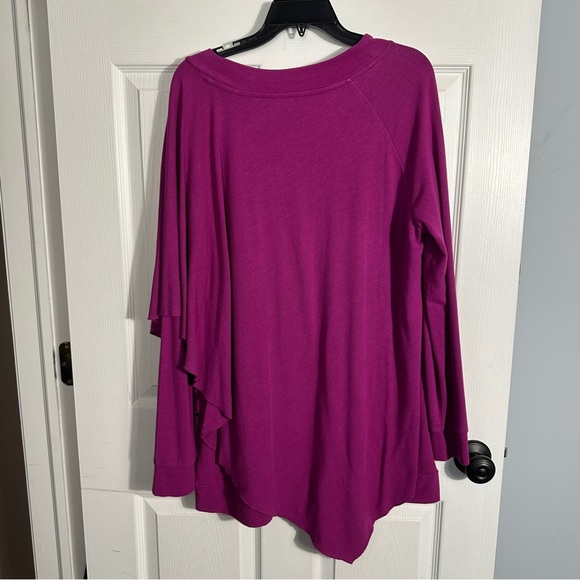 Soft Surroundings Madeline v-neck top, size L, pink, asymmetric, fall, autumn - Picture 10 of 10